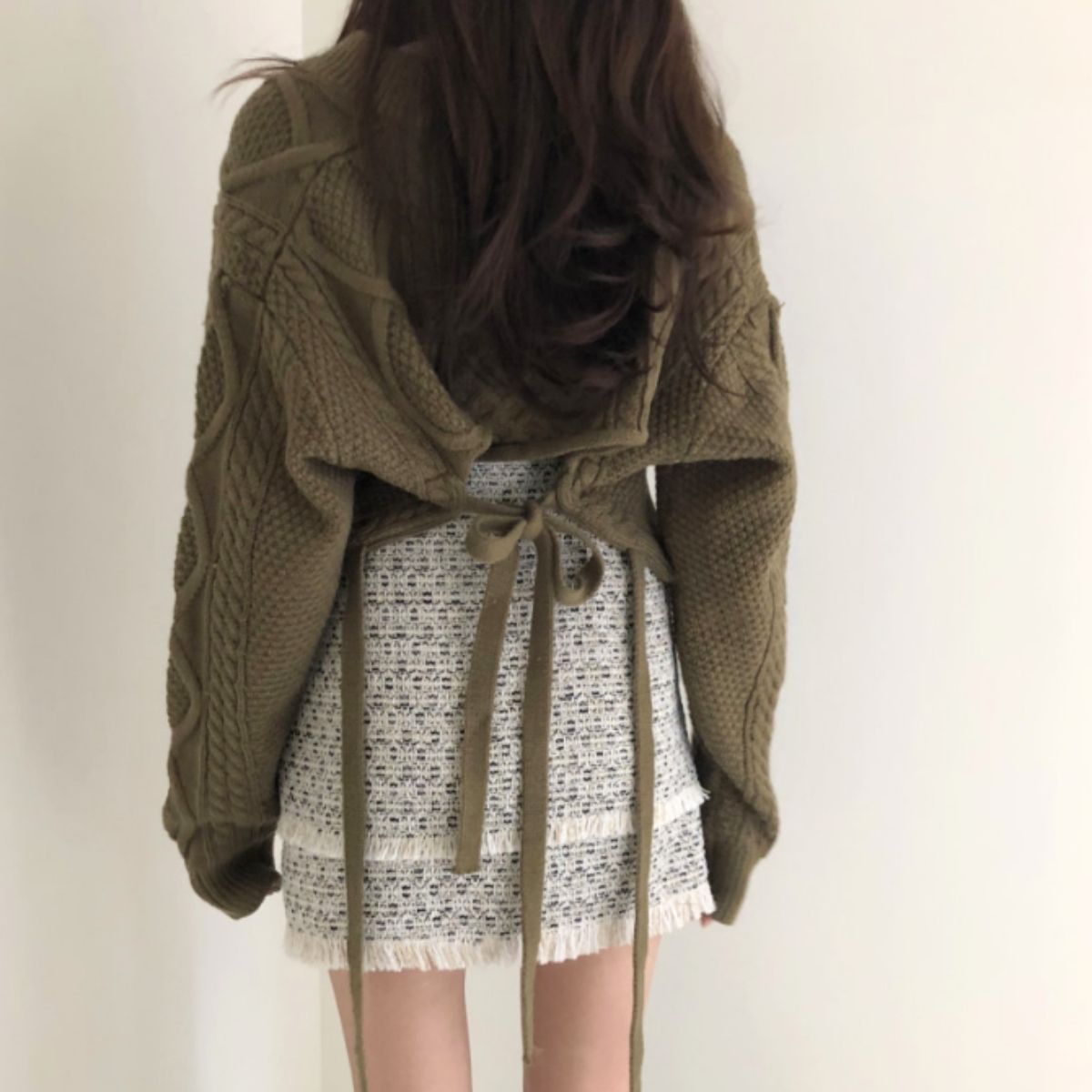 Knit/バックリボンケーブルニット ST/No.22224