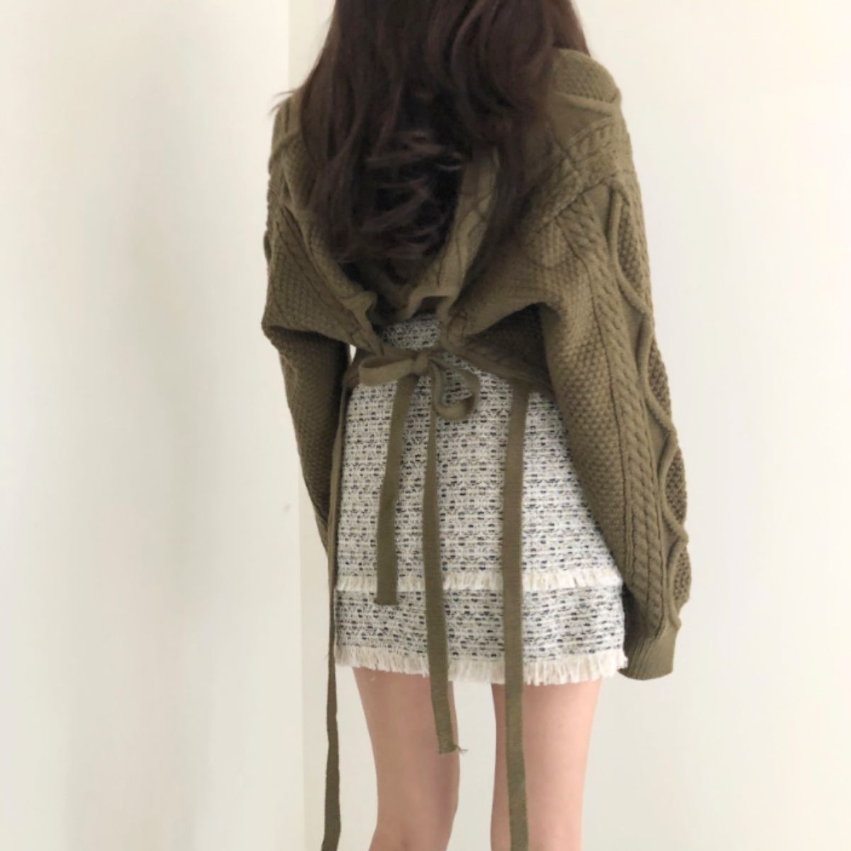 Knit/バックリボンケーブルニット ST/No.22224