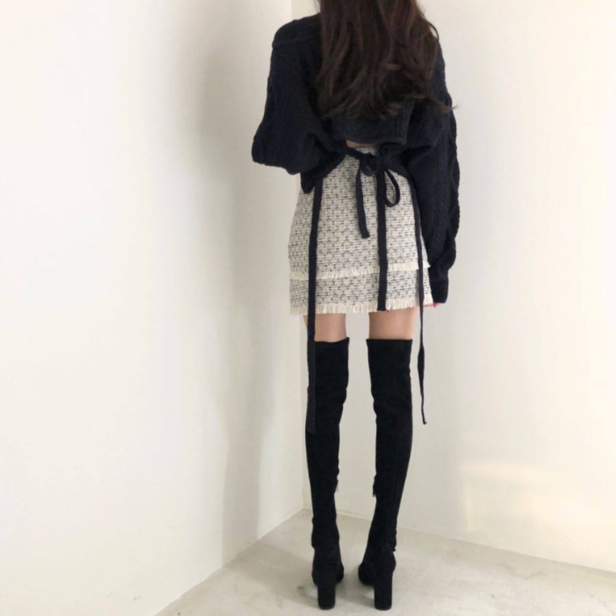 Knit/バックリボンケーブルニット ST/No.22224