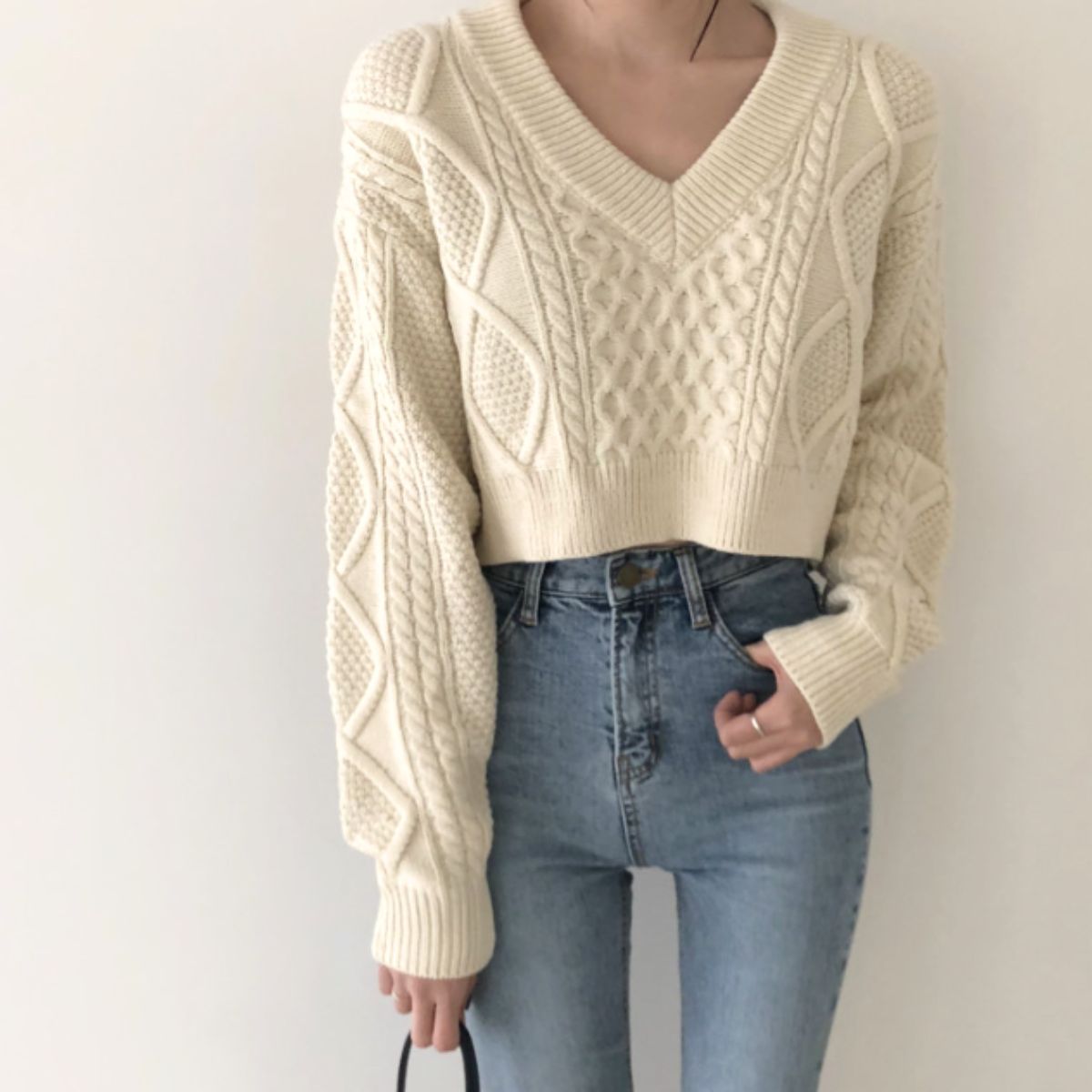 Knit/バックリボンケーブルニット ST/No.22224