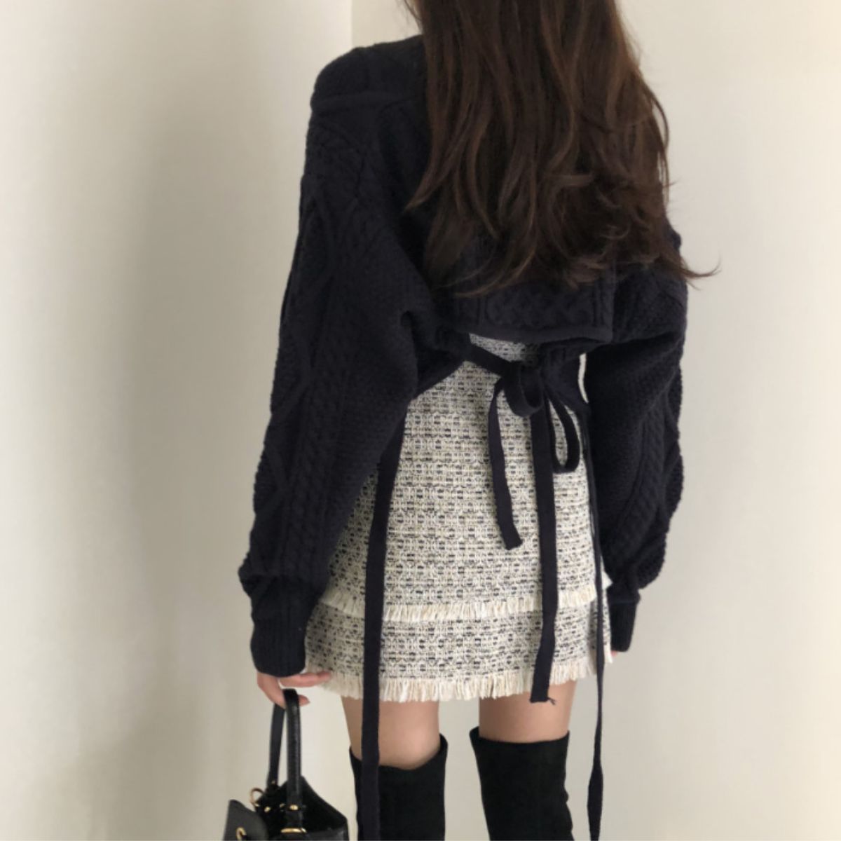 Knit/バックリボンケーブルニット ST/No.22224