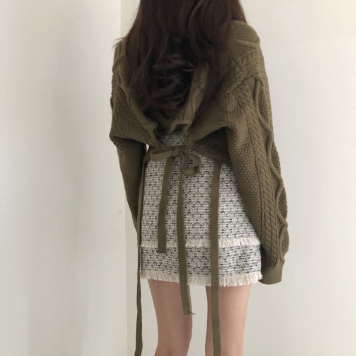 Knit/バックリボンケーブルニット ST/No.22224