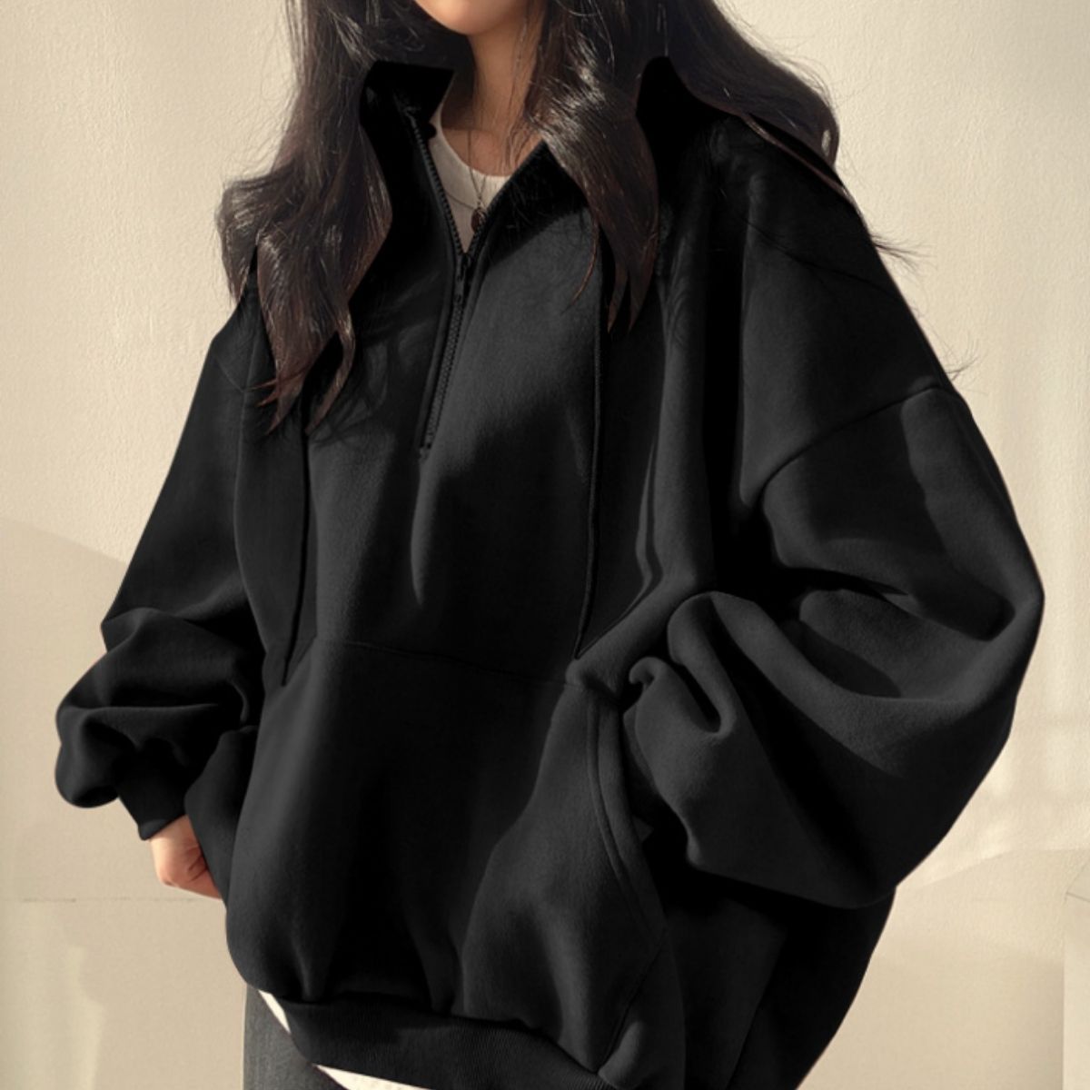 Parka/ハーフジップ裏起毛パーカー ST/No.22229