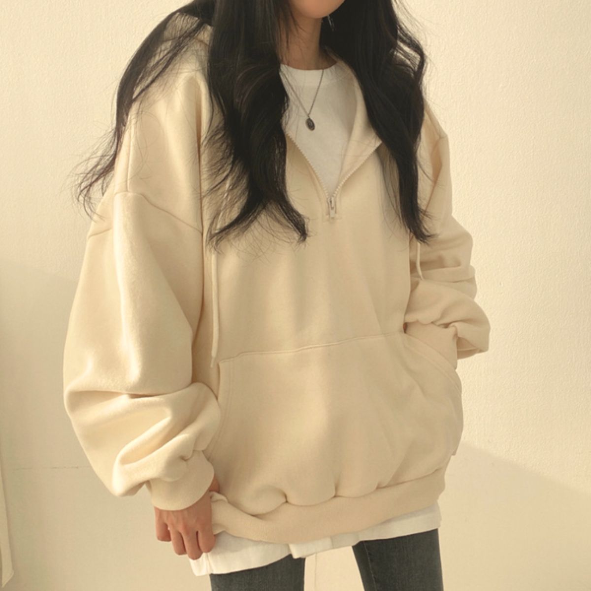 Parka/ハーフジップ裏起毛パーカー ST/No.22229