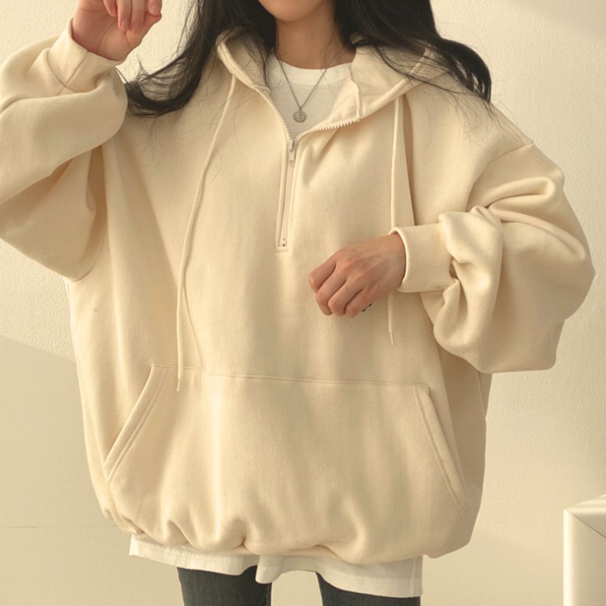 Parka/ハーフジップ裏起毛パーカー ST/No.22229