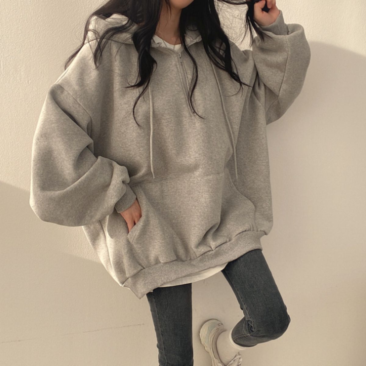 Parka/ハーフジップ裏起毛パーカー ST/No.22229
