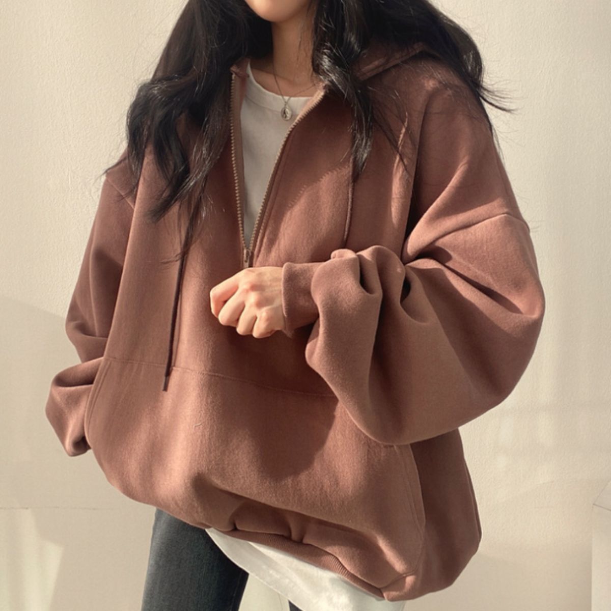 Parka/ハーフジップ裏起毛パーカー ST/No.22229