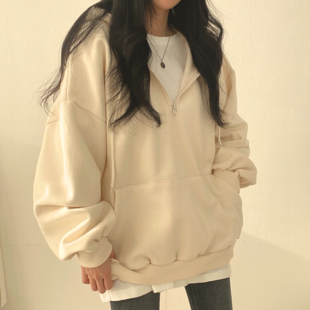 Parka/ハーフジップ裏起毛パーカー ST/No.22229