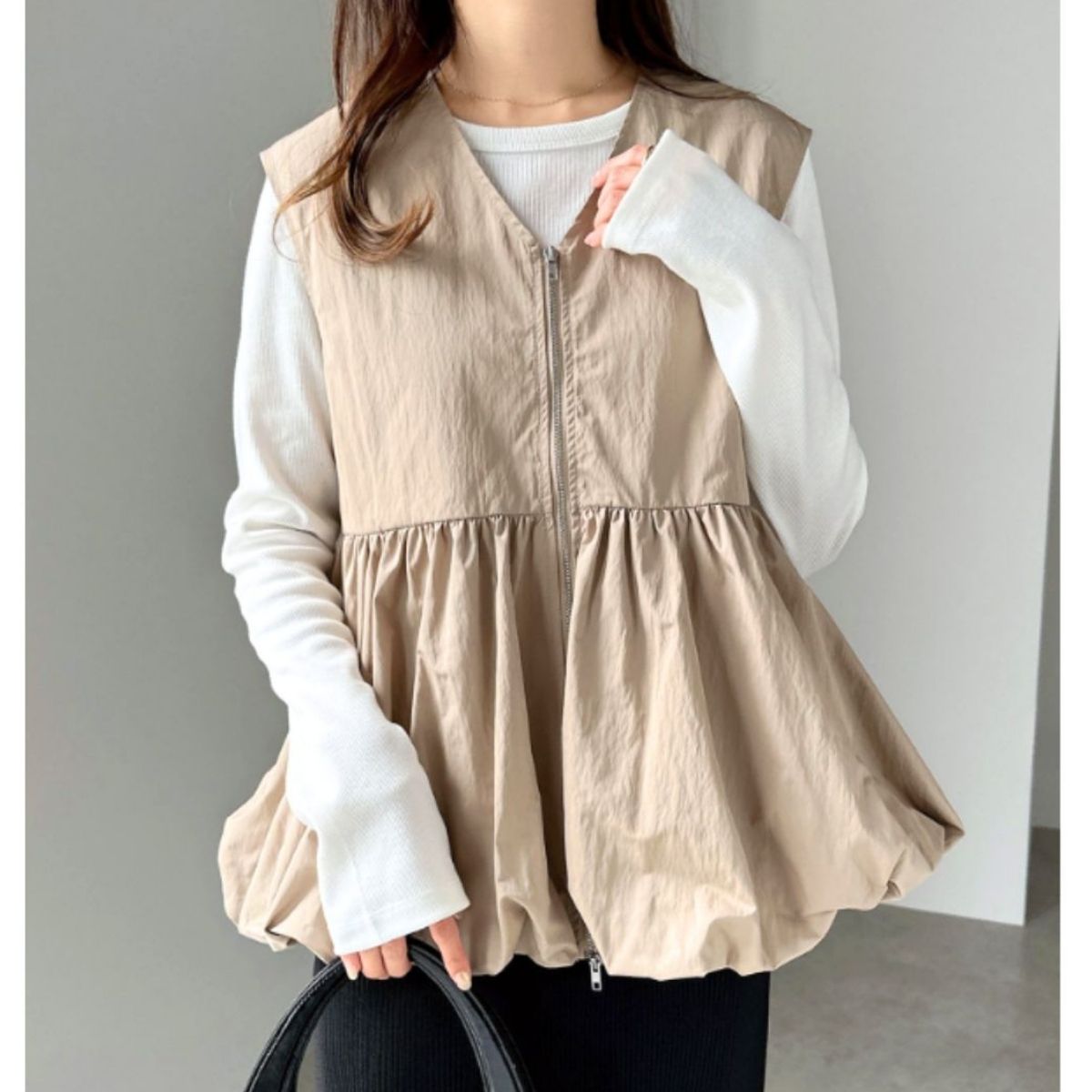 Vest/ペプラムジップアップベスト ST/No.22240