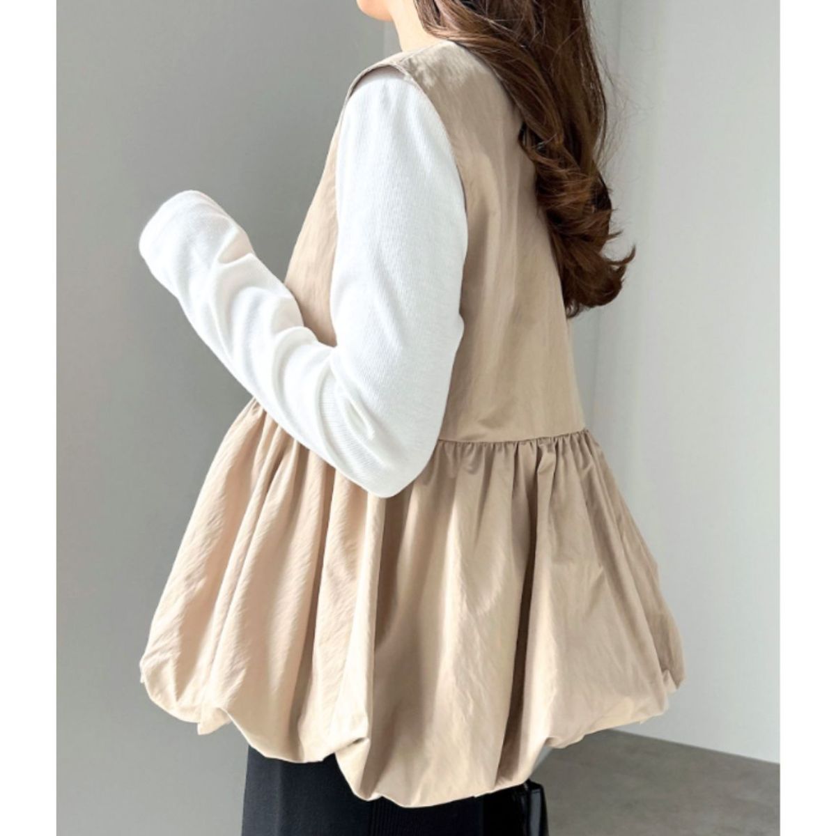 Vest/ペプラムジップアップベスト ST/No.22240