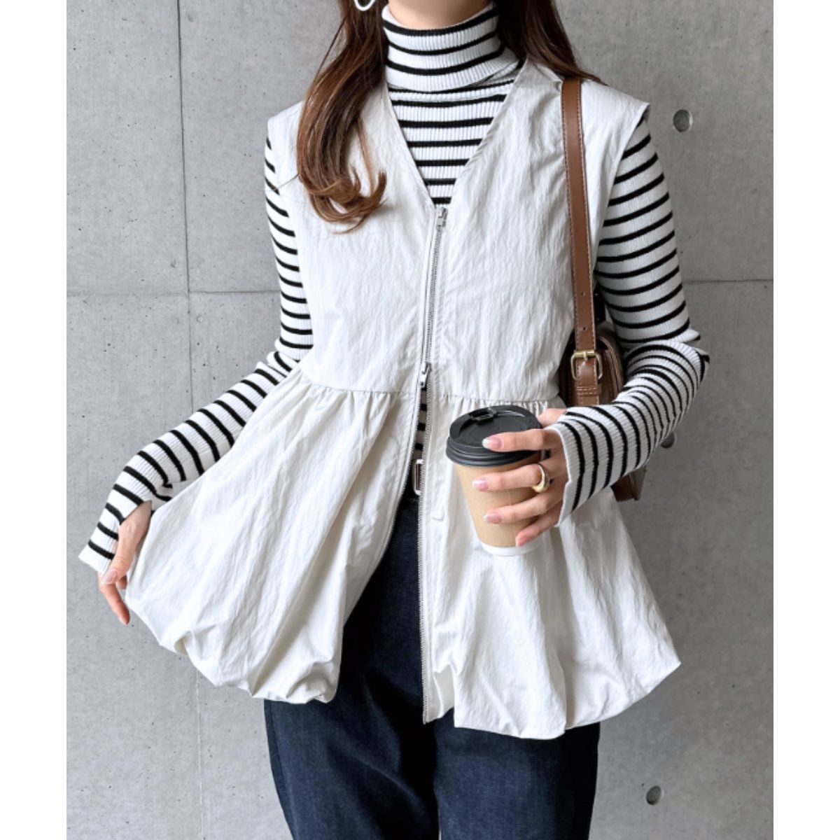 Vest/ペプラムジップアップベスト ST/No.22240