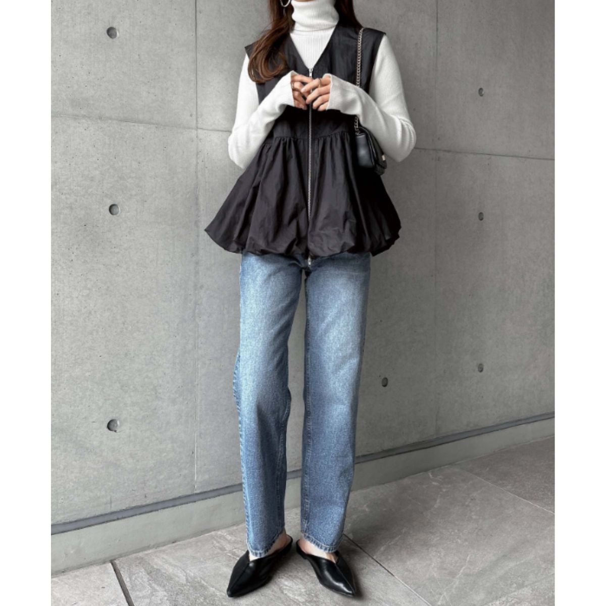 Vest/ペプラムジップアップベスト ST/No.22240