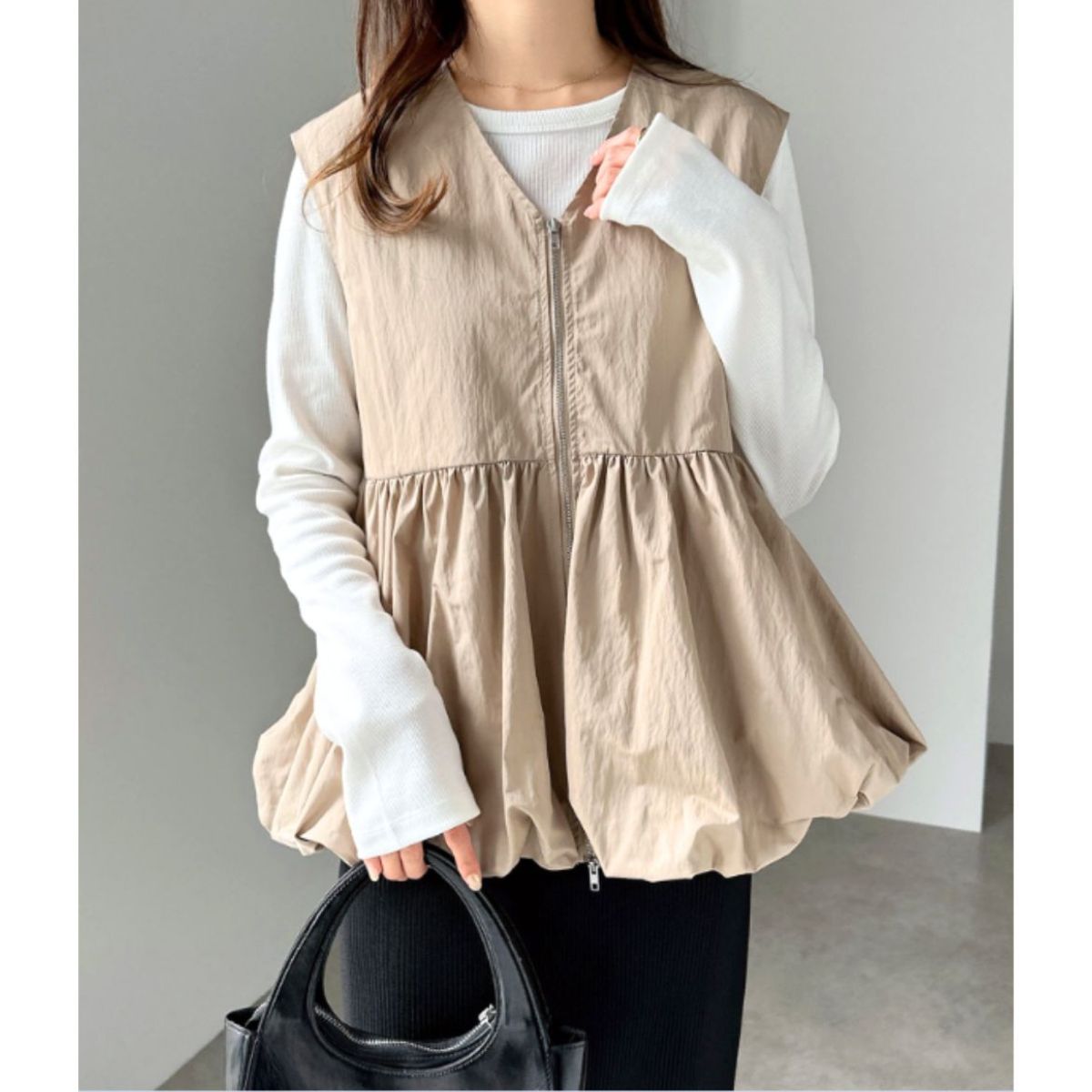 Vest/ペプラムジップアップベスト ST/No.22240