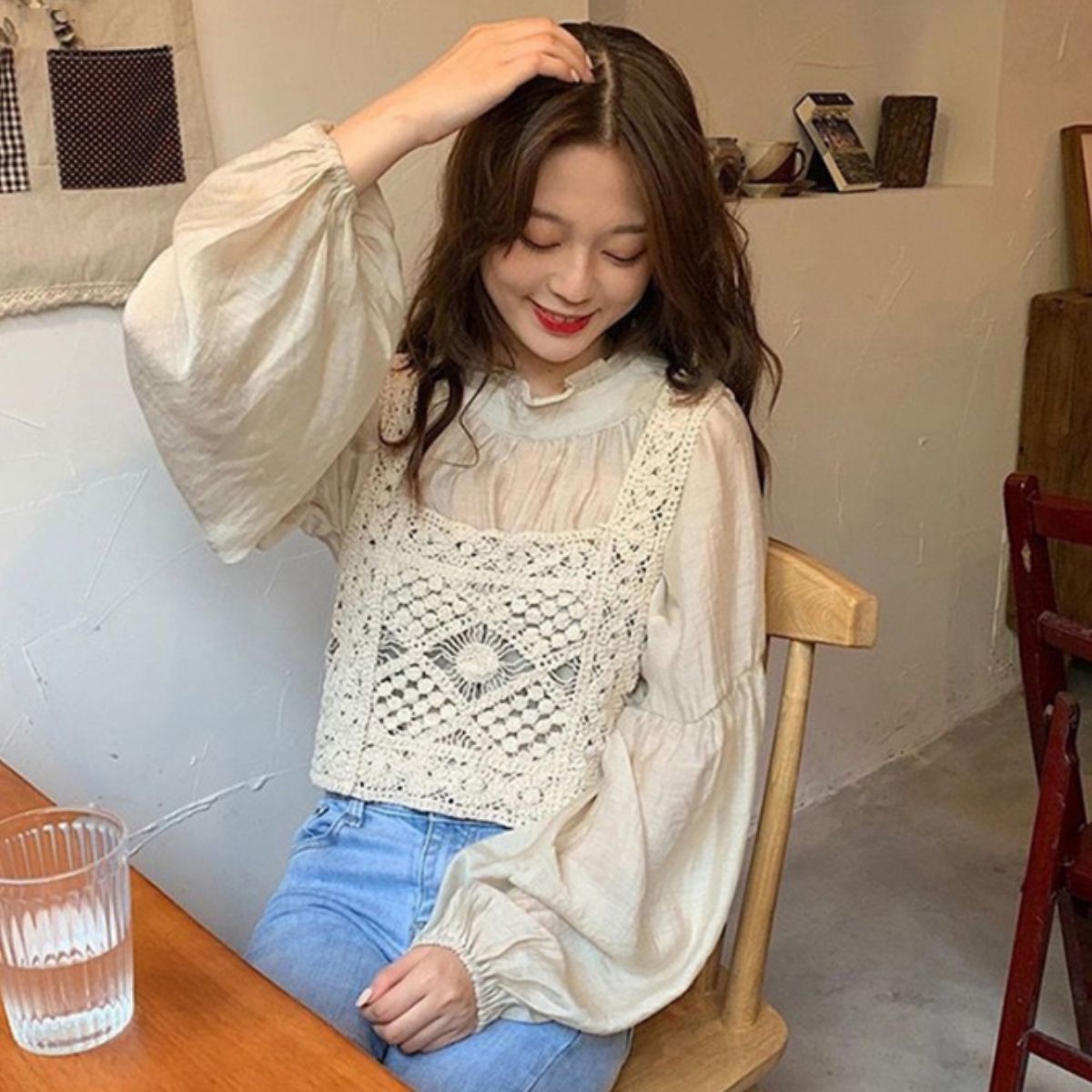 Tops/ナチュラルクロシェビスチェ ST/No.22242