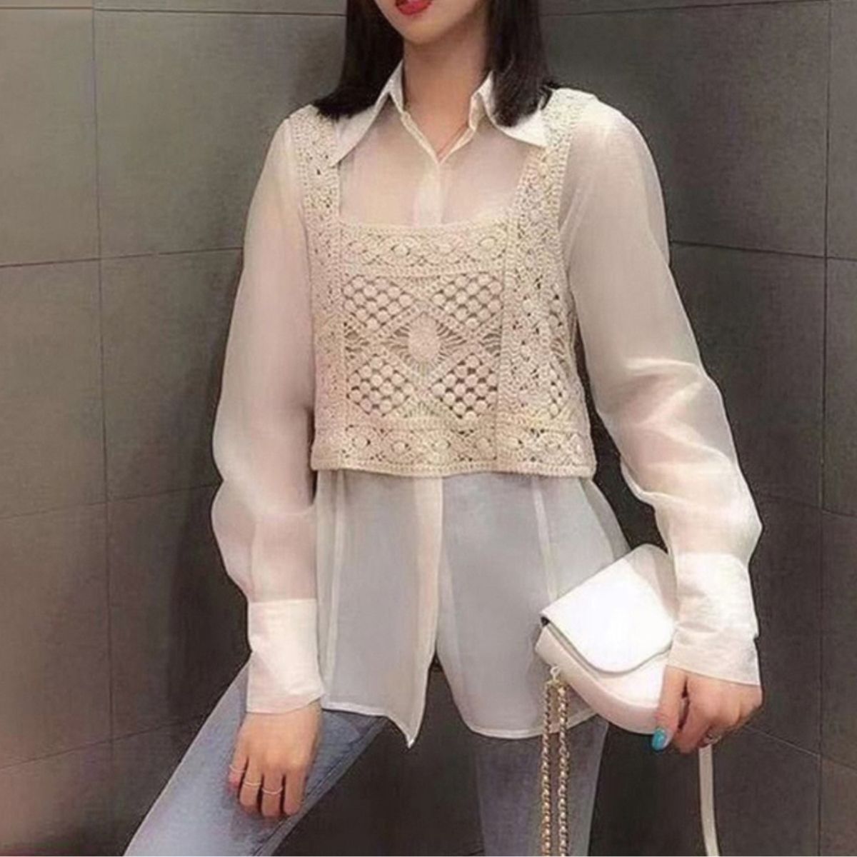 Tops/ナチュラルクロシェビスチェ ST/No.22242