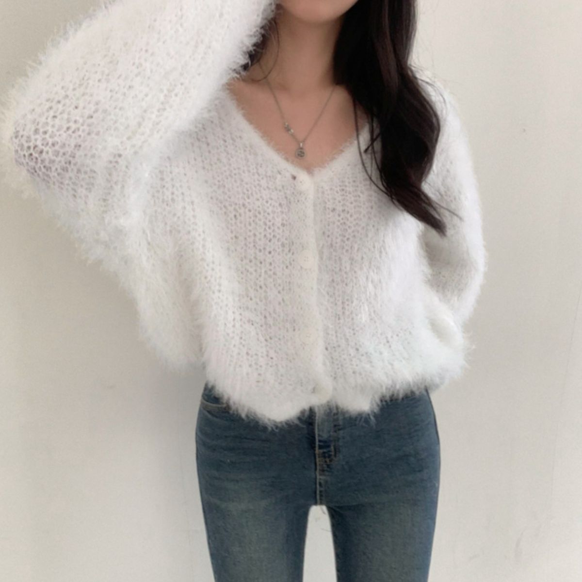 Tops/フェザーニットカーディガン ST/No.22246