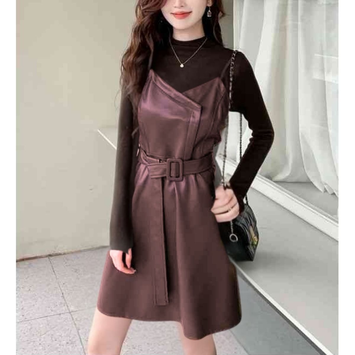 Dress/フェイクレザーキャミワンピ ST/No.22250