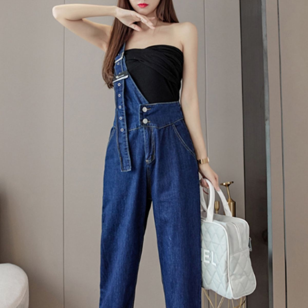 Overalls/ワンショルデニムサロペット ST/No.22259