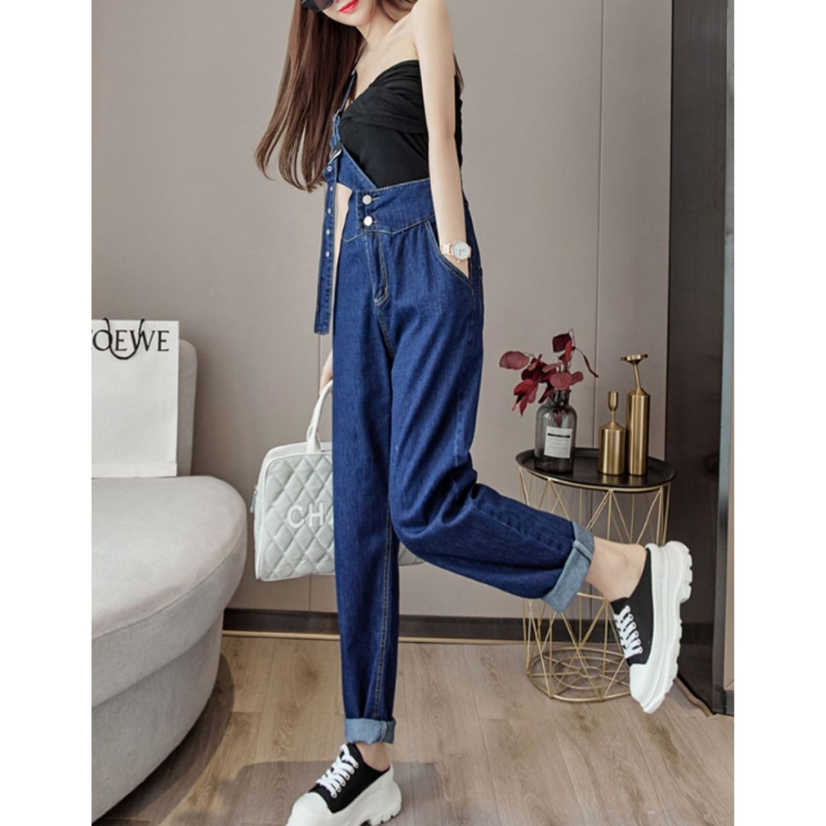 Overalls/ワンショルデニムサロペット ST/No.22259