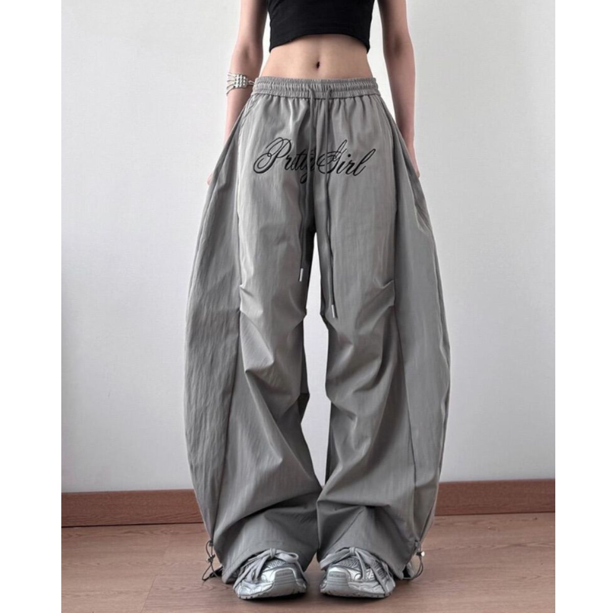 Pants/ロゴ刺繍ワイドパンツ ST/No.22262