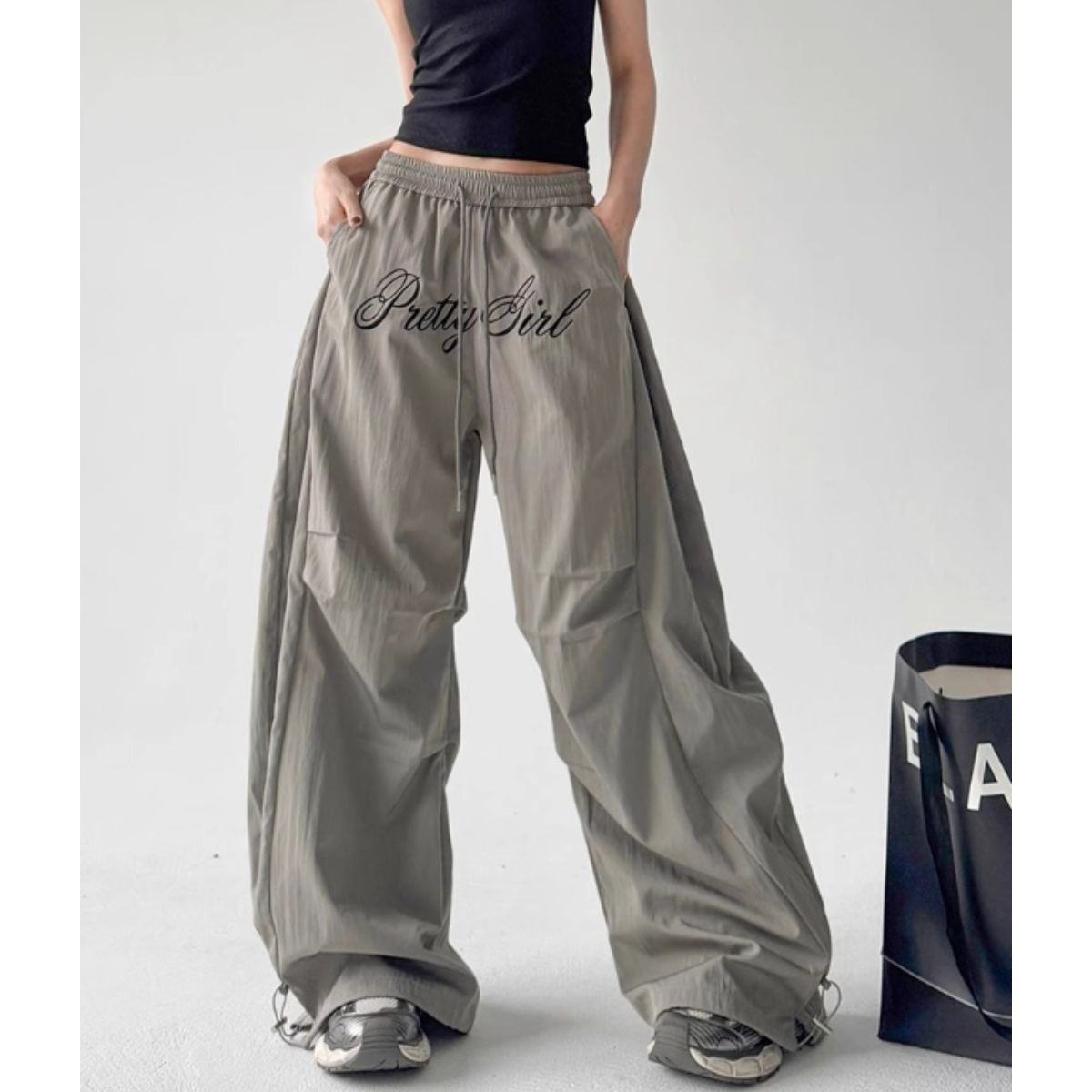 Pants/ロゴ刺繍ワイドパンツ ST/No.22262