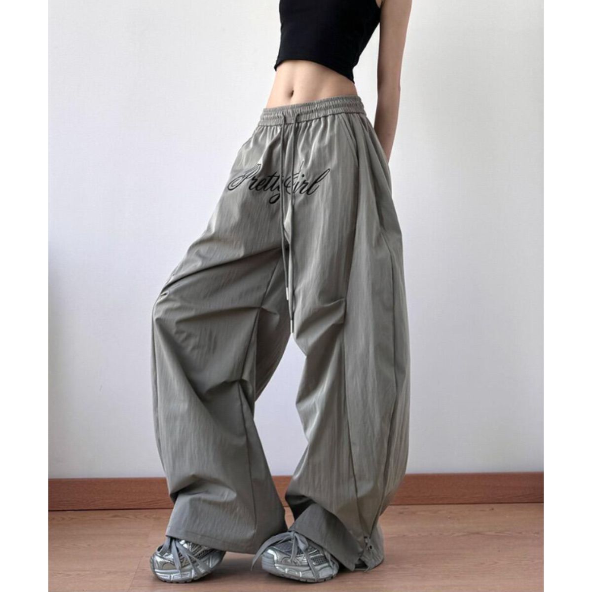 Pants/ロゴ刺繍ワイドパンツ ST/No.22262