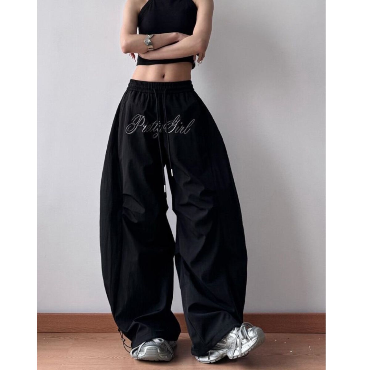 Pants/ロゴ刺繍ワイドパンツ ST/No.22262