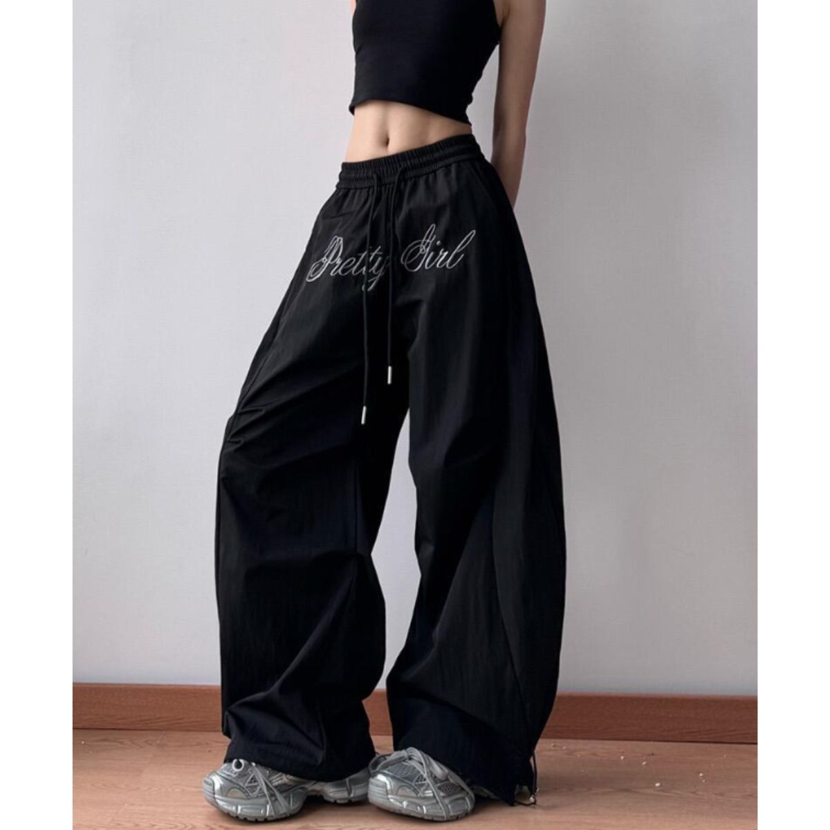 Pants/ロゴ刺繍ワイドパンツ ST/No.22262