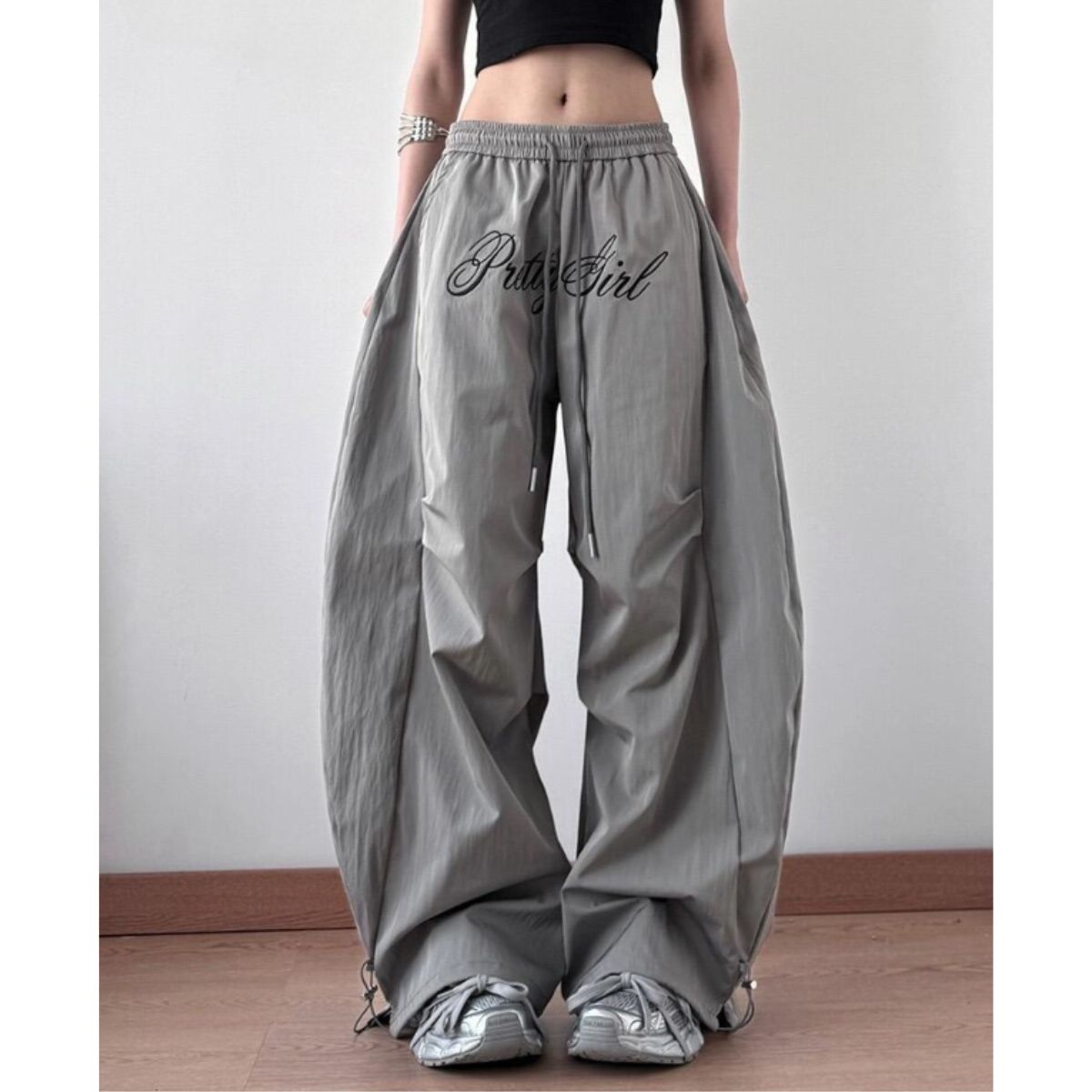 Pants/ロゴ刺繍ワイドパンツ ST/No.22262