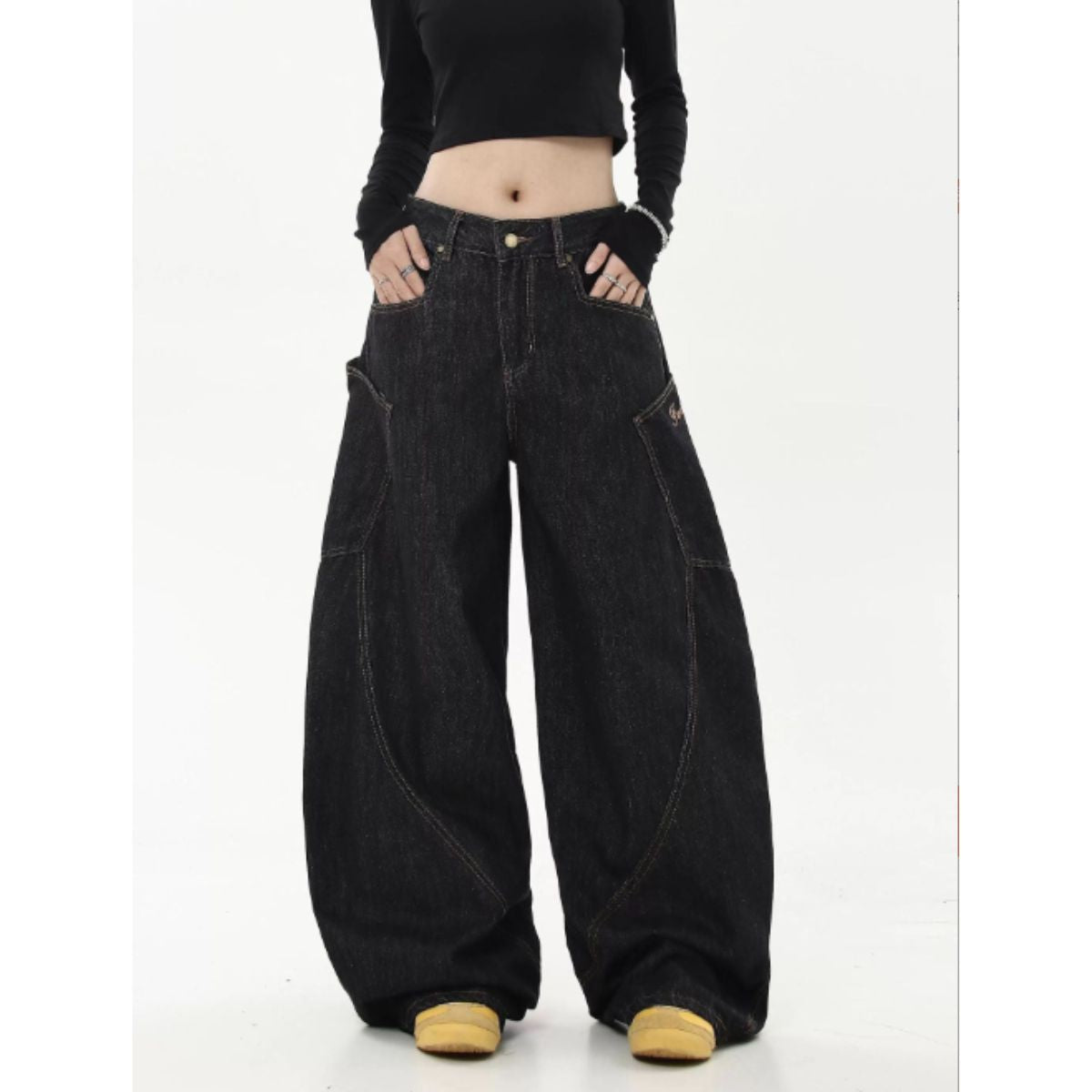 Pants/ビッグポケット切替ワイドデニム ST/No.22265