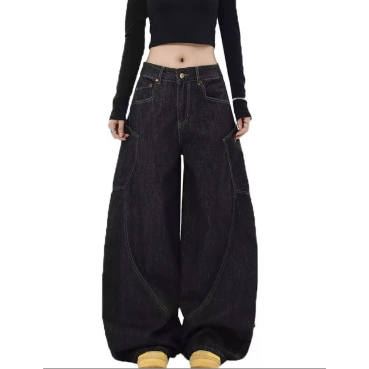 Pants/ビッグポケット切替ワイドデニム ST/No.22265