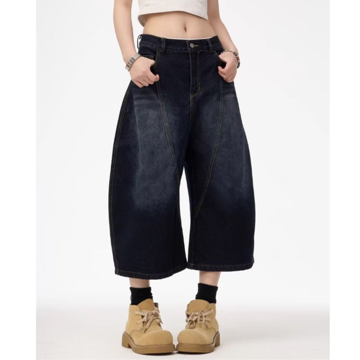 Pants/バッグロゴクロップドデニムパンツ ST/No.22267
