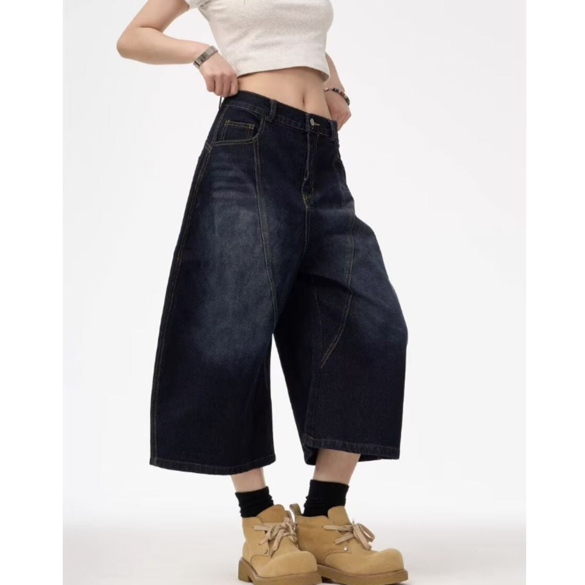 Pants/バッグロゴクロップドデニムパンツ ST/No.22267