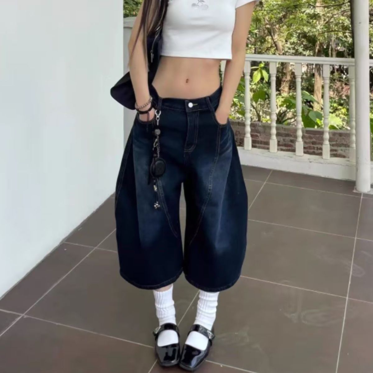 Pants/バッグロゴクロップドデニムパンツ ST/No.22267