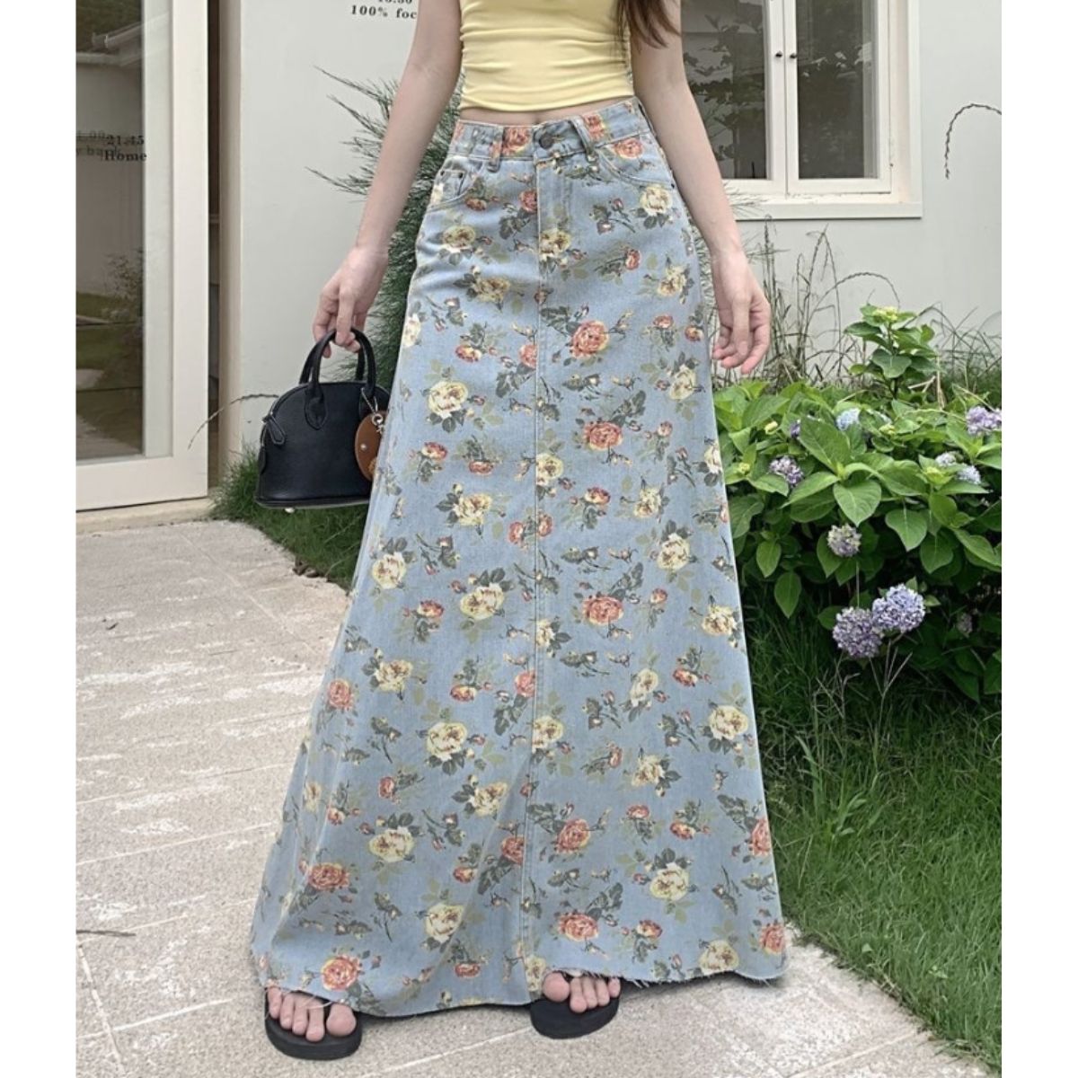 Skirt/ビンテージフラワーデニムスカート ST/No.22268