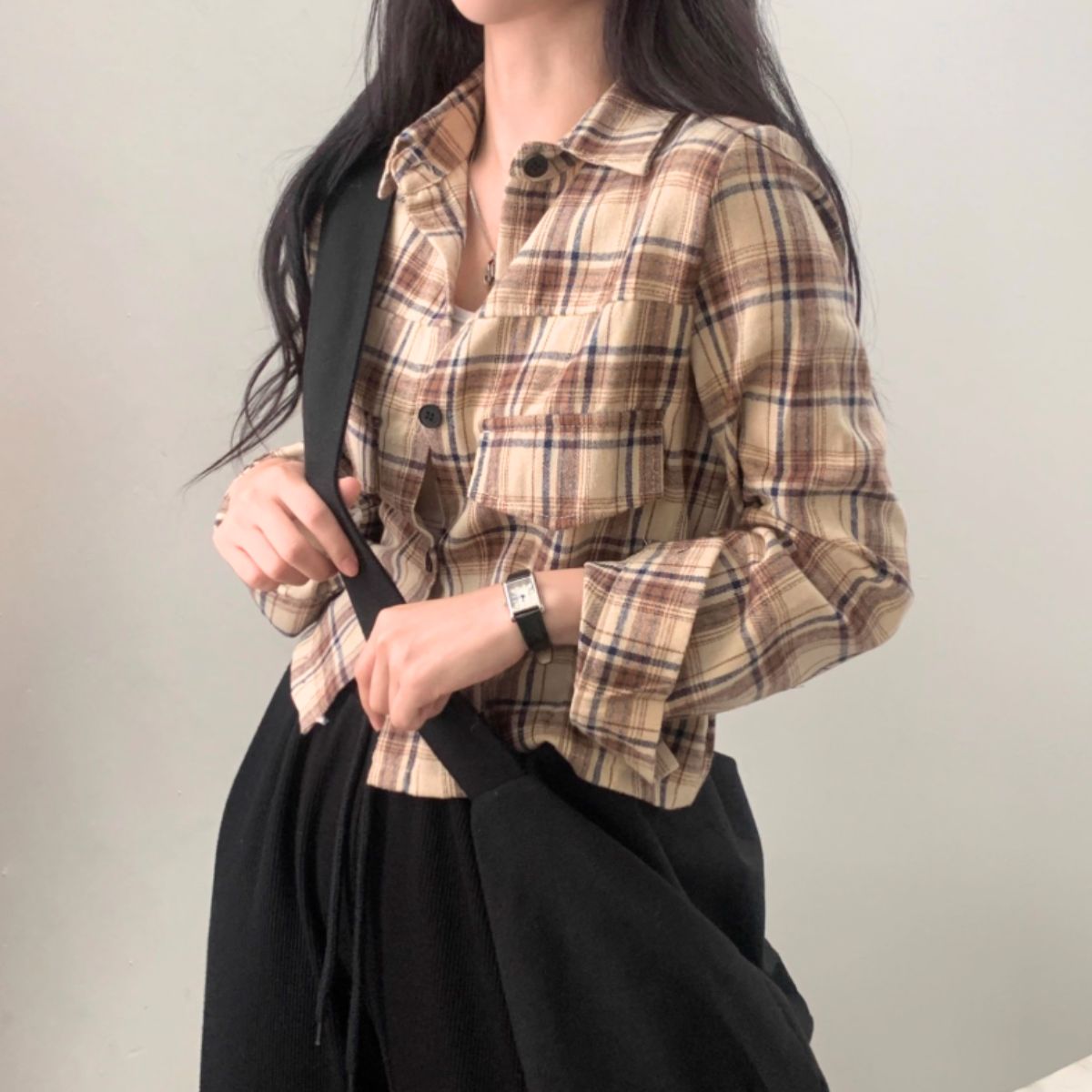 Shirts/クロップドチェックシャツ ST/No.22270