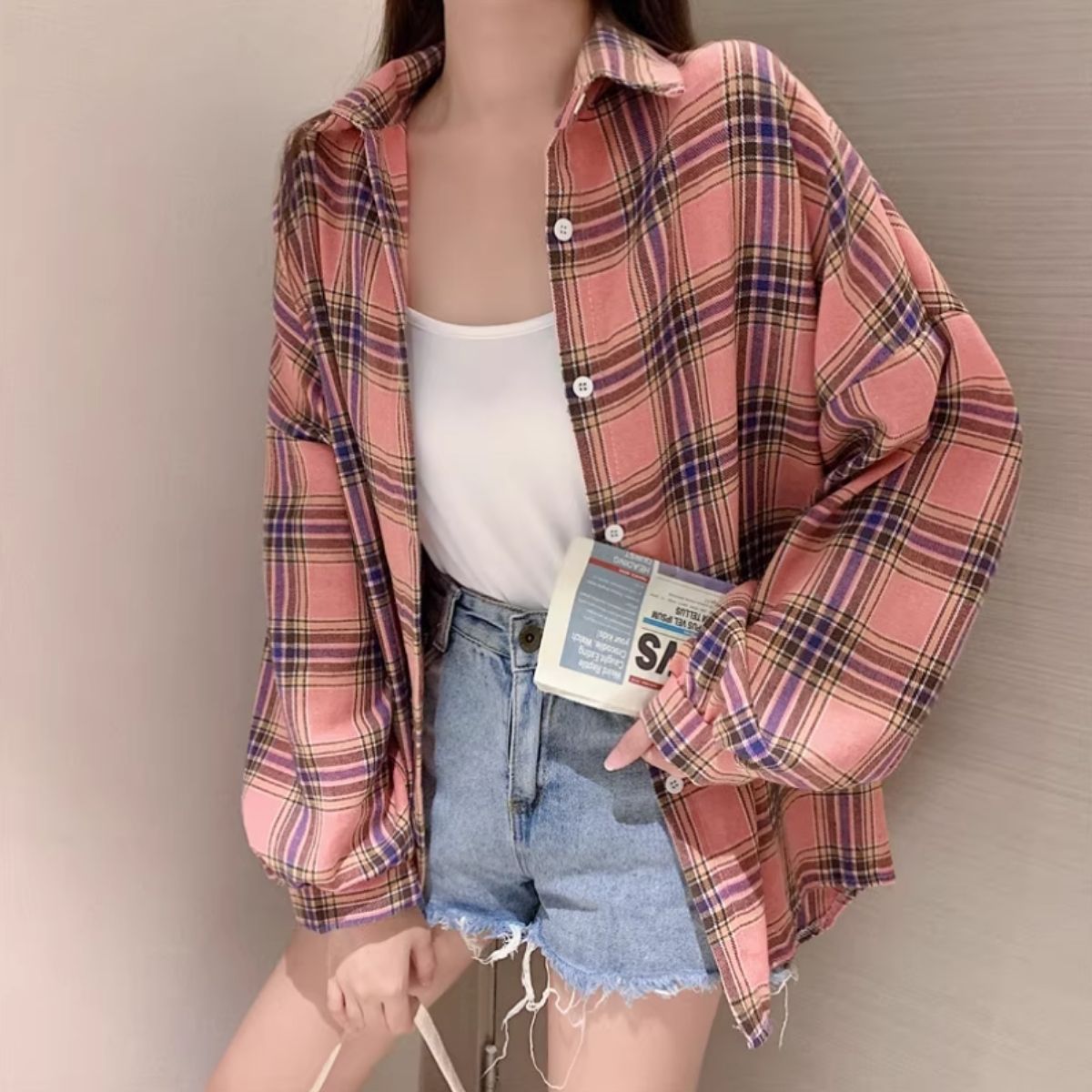 Shirts/ニュアンスカラーチェックシャツ ST/No.22272