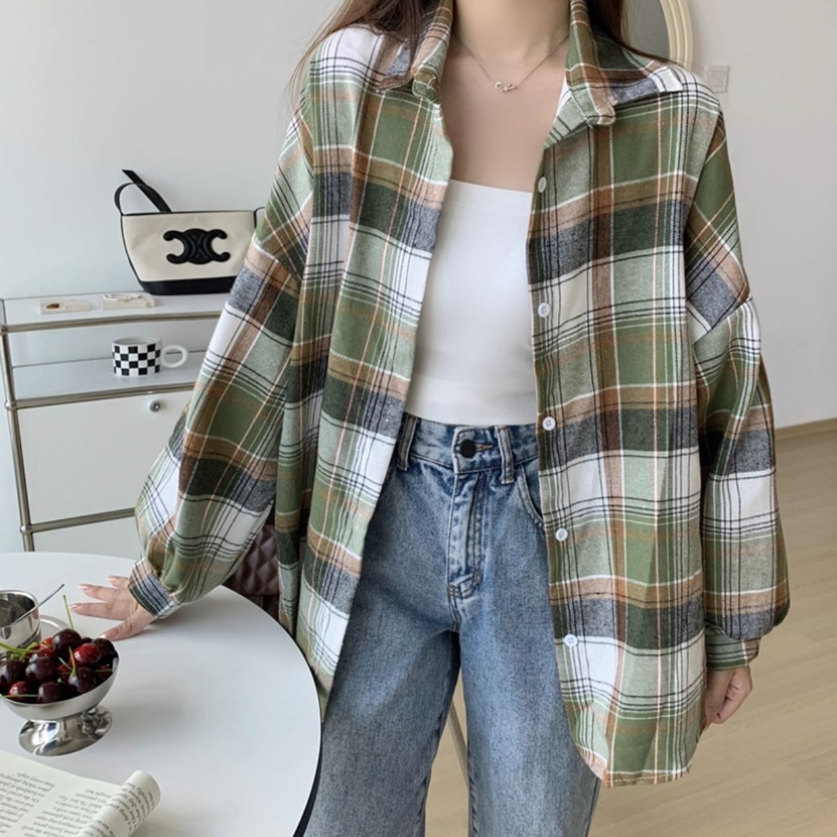 Shirts/ニュアンスカラーチェックシャツ ST/No.22272
