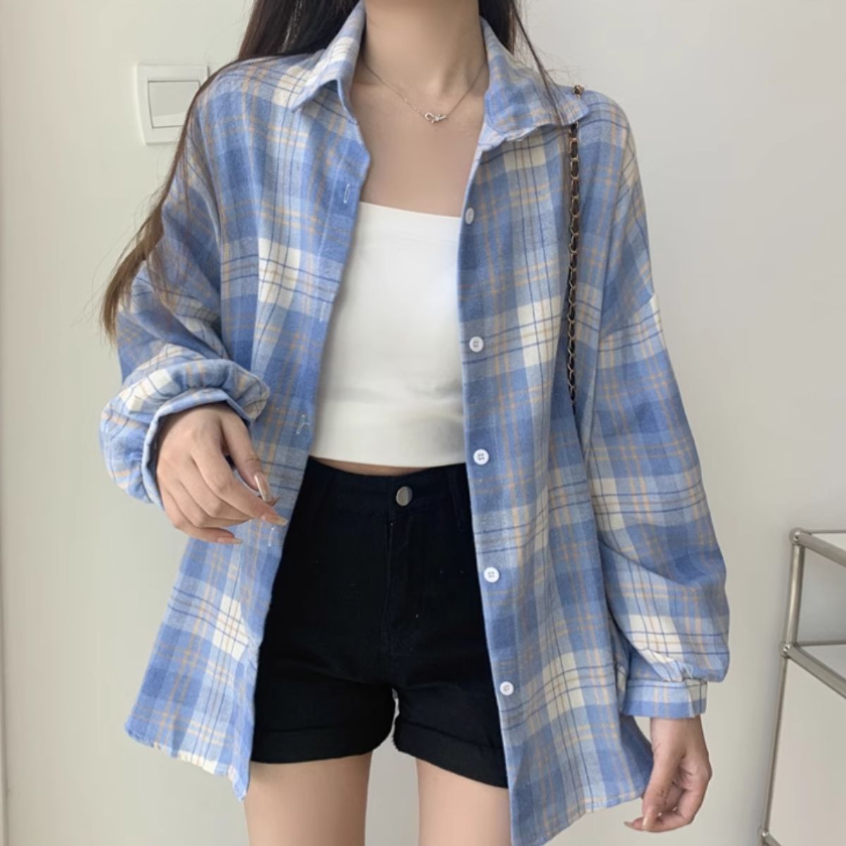 Shirts/ニュアンスカラーチェックシャツ ST/No.22272