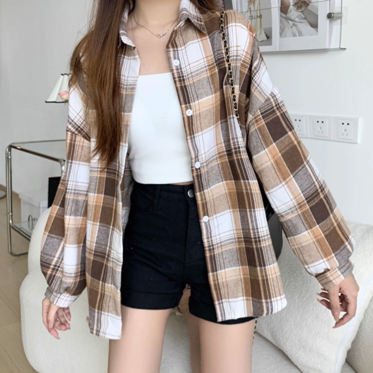Shirts/ニュアンスカラーチェックシャツ ST/No.22272