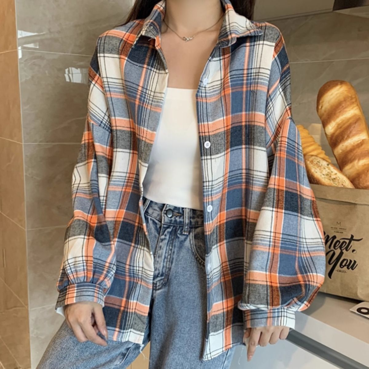 Shirts/ニュアンスカラーチェックシャツ ST/No.22272