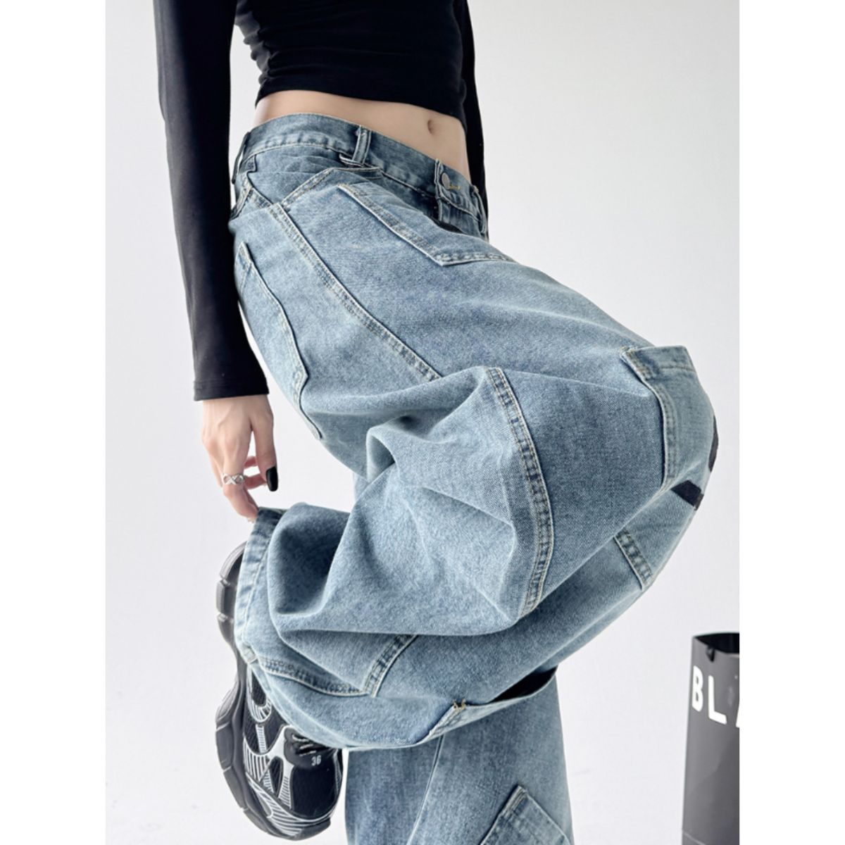 Pants/英字パッチワイドデニムパンツ ST/No.22297