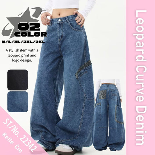 Pants/レオパード配色デニムカーブパンツ ST/No.22342