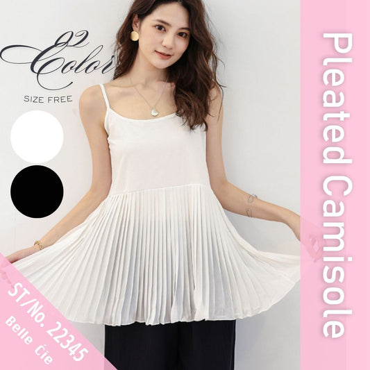 Tops/プリーツ切替キャミソール ST/No.22345
