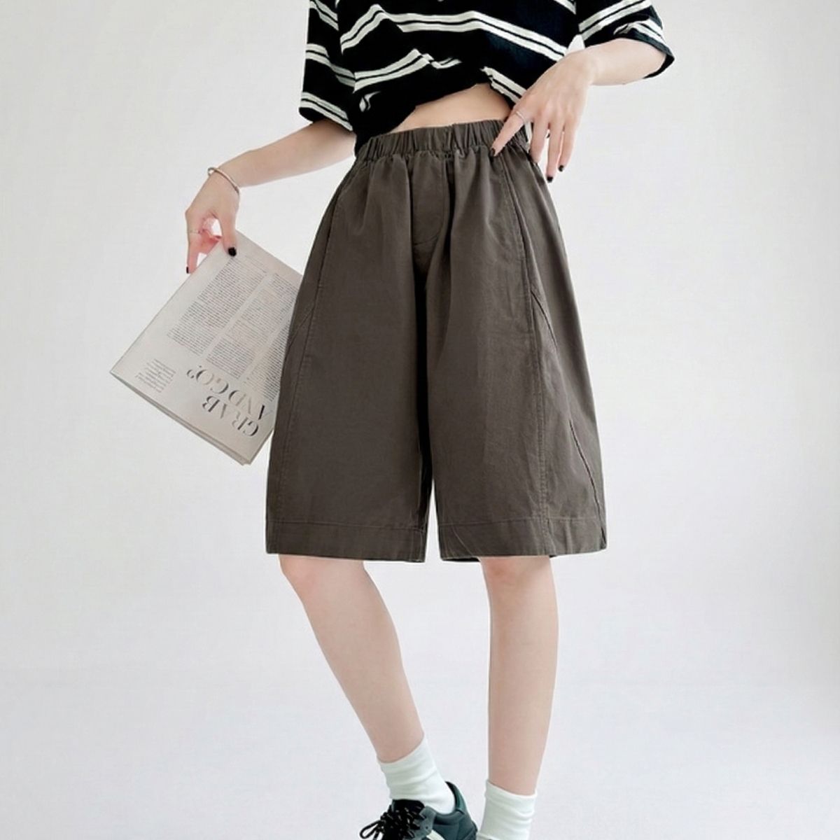 Pants/ナチュラルワイドハーフパンツ ST/No.22347
