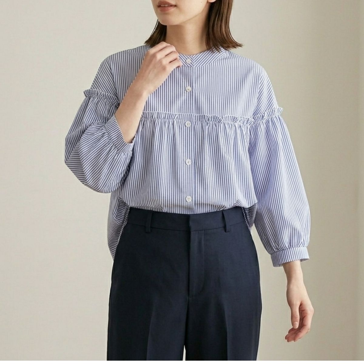 Blouse/フリルバンドカラーブラウス ST/No.22377