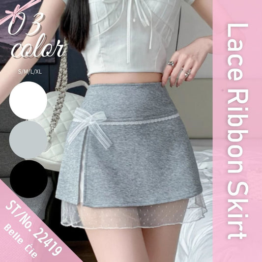 Skirt/レースリボンミニスカパン ST/No.22419