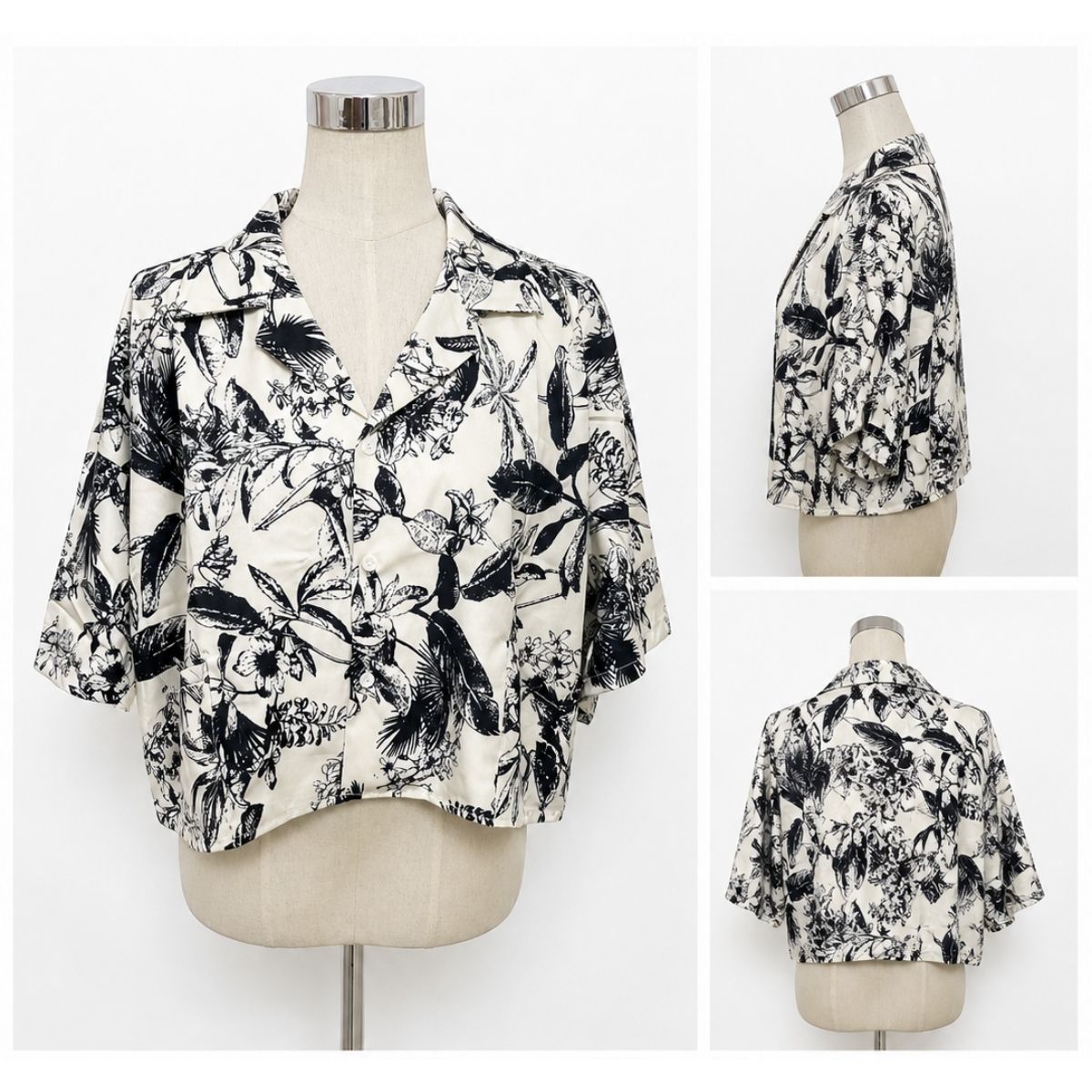 Shirts/モノトーンボタニカルシャツ ST/No.22421