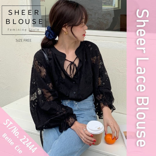 Shirts/シアーレースブラウス ST/No.22444