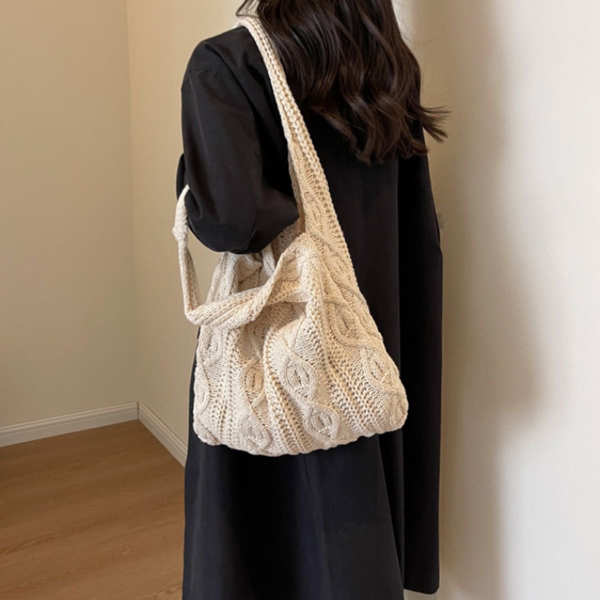 Bag/ケーブル編みニットバッグ ST/No.26052